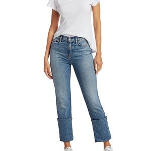 NWT HUDSON HOLLY REVERSED CUFF CROPPED JEANS 24